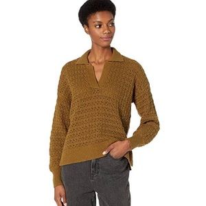 Madewell Sunbury Open Stitch Polo Sweater